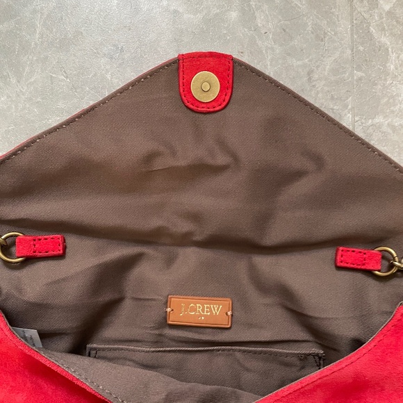 J. CREW Red Suede Shoulder/Envelope/Bag/Purse - Picture 4 of 5